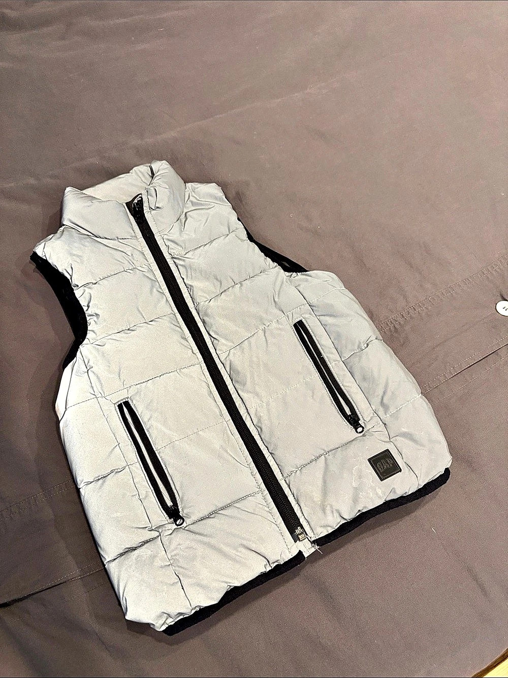 Gap Kids Puffer Vest Silver Boys XS